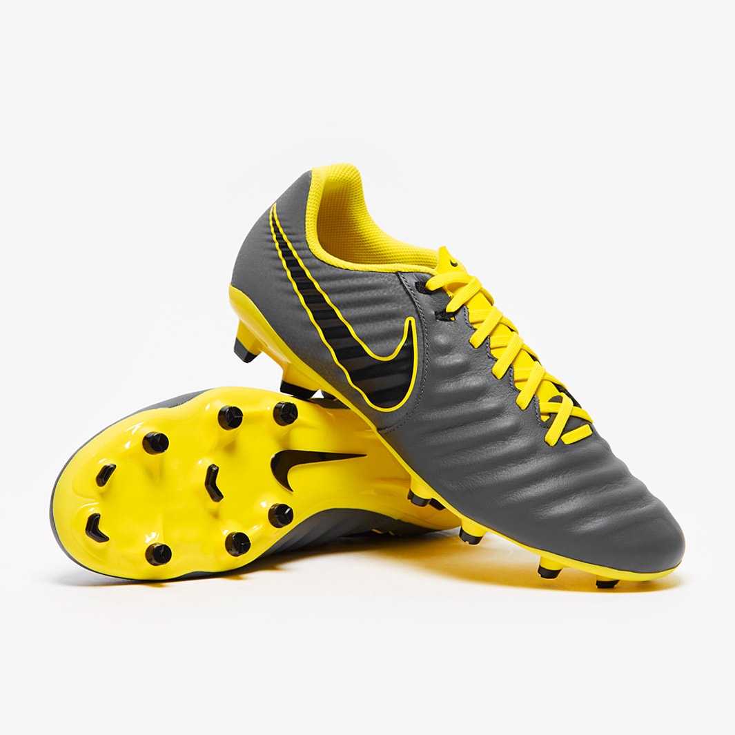 Antibióticos Allí malla Nike Tiempo Legend VII Academy FG - Dark Grey/Black/Yellow - Firm Ground -  Mens Soccer Cleats 