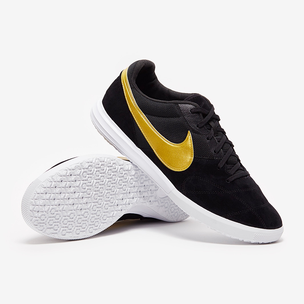 Nike Premier II - Black/Metallic Gold/White Indoor - Mens Soccer Cleats