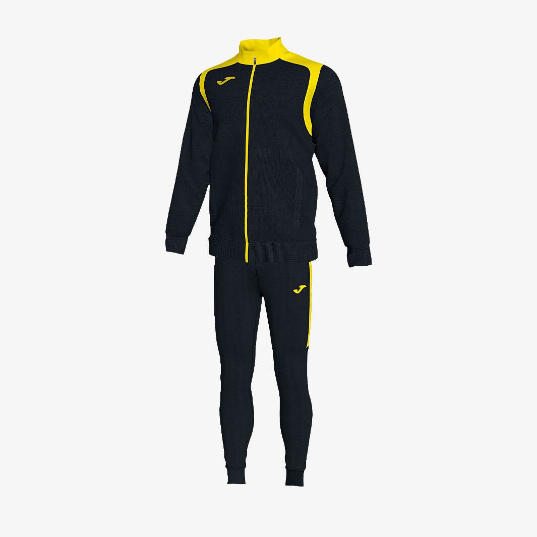 Joma Champion V Tracksuit Black/Yellow Mens Football Teamwear