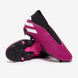 adidas Nemeziz 19.3 sin cordones FG para ninos Rosa Blanco Negro Terrenos Firmes Botas de futbol Pro Direct Soccer