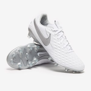 Nike Legend FG - White/Chrome/Metallic Silver - Firm Ground - Mens Soccer Cleats