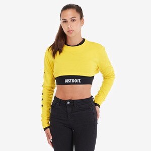 nike crop top yellow