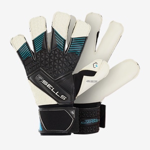 Sells Pro Wrap - Mens GK Gloves - Roll Finger - Black/Aqua Blue |