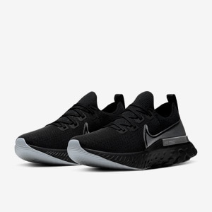 nike react infinity run black metallic silver
