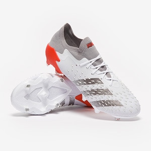 adidas Predator Freak .1 Low FG - White/Iron Metallic/Solar Red | Pro:Direct Soccer