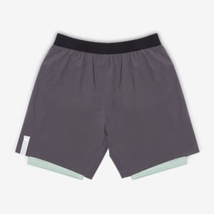 do 4-Way Stretch 2 in 1 Short - Charcoal/Nature Green | do Sport