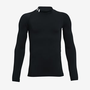 Haut Under Armour Cold Gear LS Mock Armour Enfant -Noir/Blanc | Pro:Direct Soccer