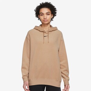 Nike Sportswear Womens Essentials Plush Hoodie Hemp/Black Tops