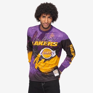 Mitchell and Ness Los Angeles Lakers Hyper Hoops Moto Long Sleeve Purple