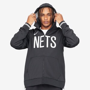 Nike Brooklyn Nets Showtime Dri-FIT NBA Full-Zip Hoodie Black - BLACK/DARK  STEEL GREY/BLACK/WHITE
