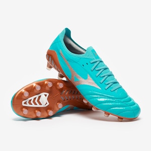 Mizuno Alpha FG - Blue White/Red Brown Satin - Mens Boots | Pro:Direct Soccer
