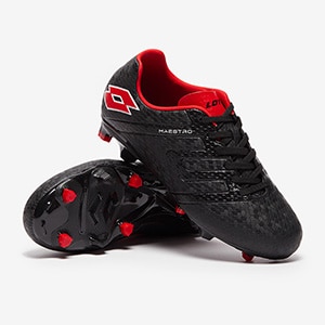 Lotto Kids Maestro 700 IV TF - All Black/Flame Red - Junior Boots