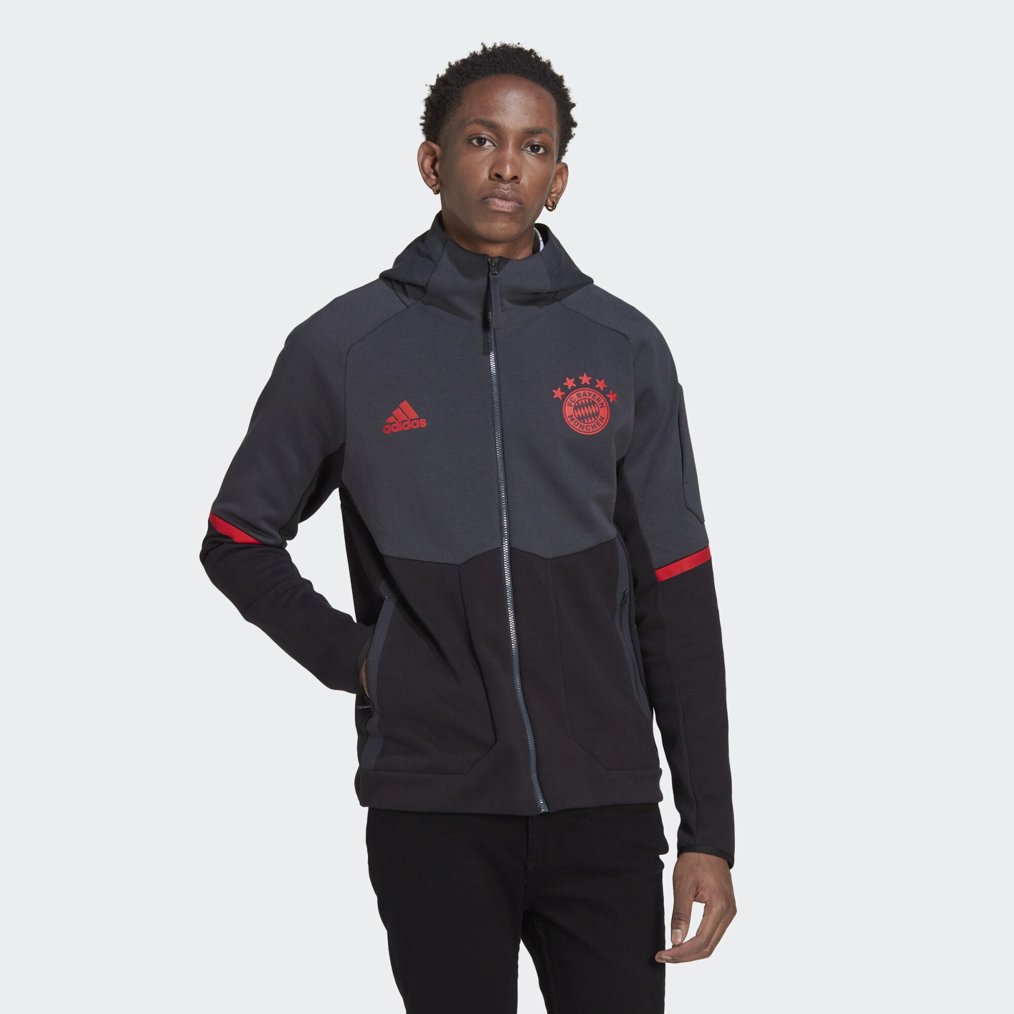 adidas Bayern München 22/23 EU Anthem Jacke Schwarz/Nachtgrau