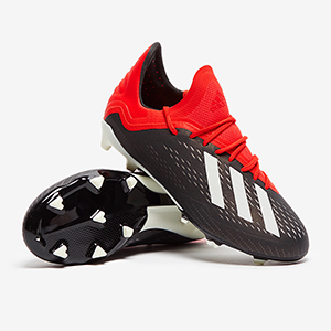 Men's Soccer Cleats - High Top Football Shoes With FG/AG Spikes Black/White/Red