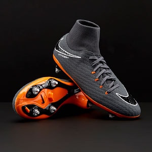 Botas de fútbol - Césped natural blando Nike Hypervenom Phantom DF SG Gris Oscuro/Naranja/Blanco - AJ0122-081 | Pro:Direct Soccer