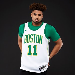 Boston celtics 11 Kyrie Irving nba basketball swingman city jersey men's  white edition shirt green 2021