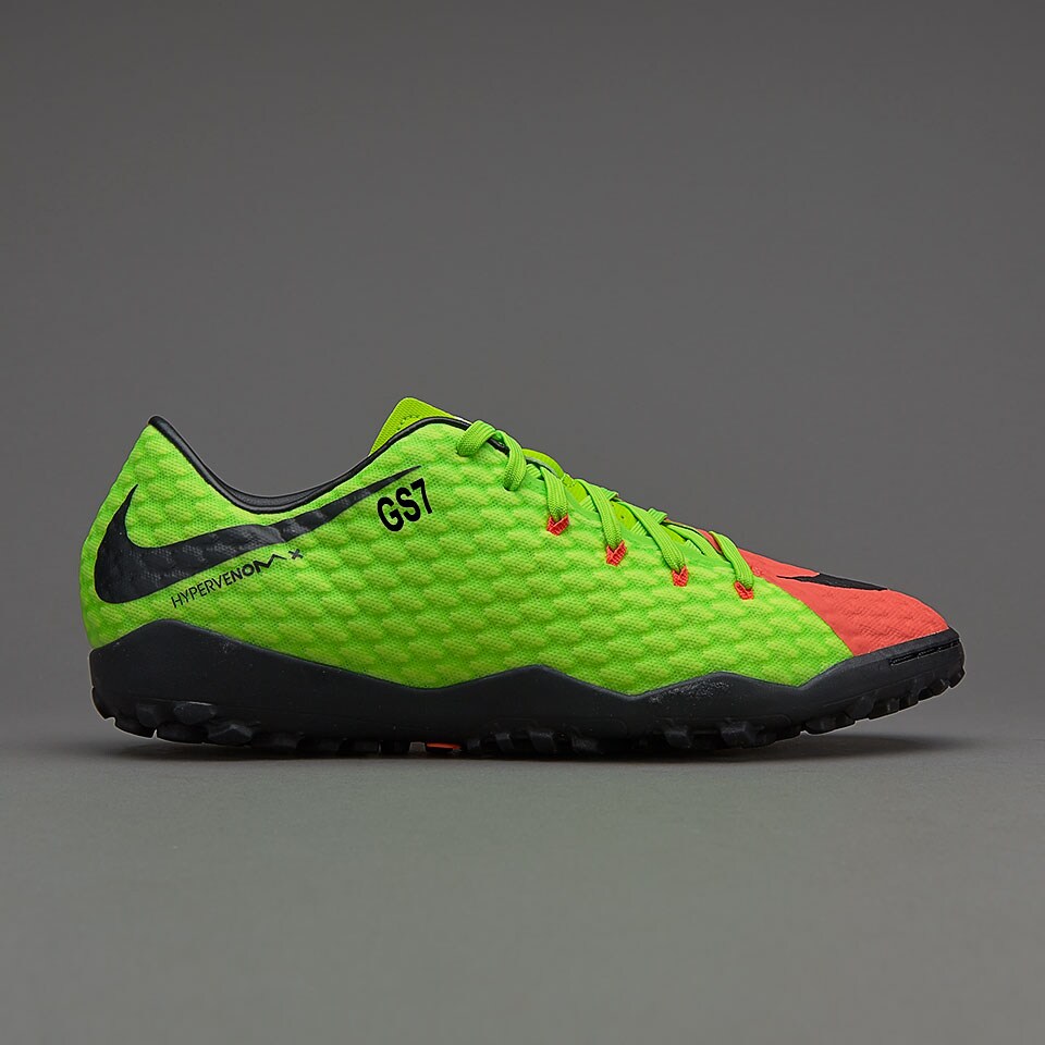 Zapatillas de futbol- Nike Hypervenom III TF - Verde eléctrico/Negro/Hyper Naranja | Pro:Direct Soccer