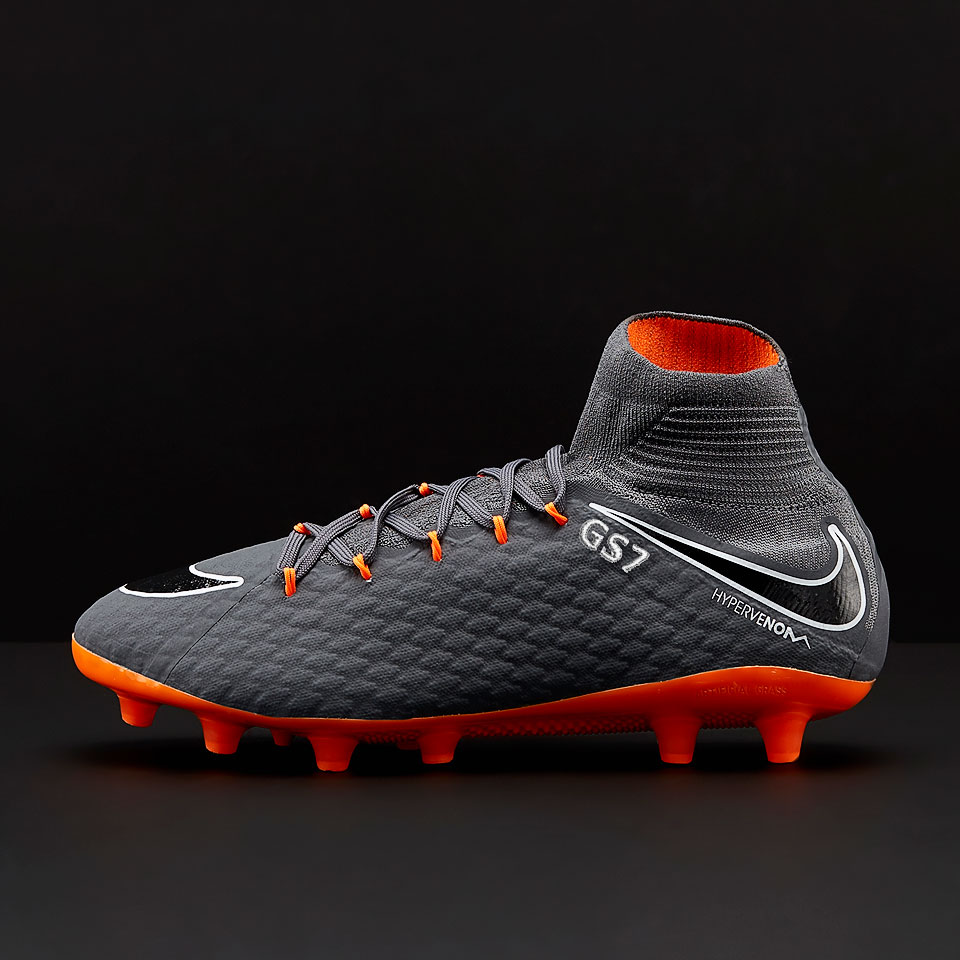 Botas de fútbol - Césped artificial - Nike Hypervenom Phantom Pro DF AG- Pro Gris Oscuro/Naranja/Blanco - AH8842-081 | Pro:Direct