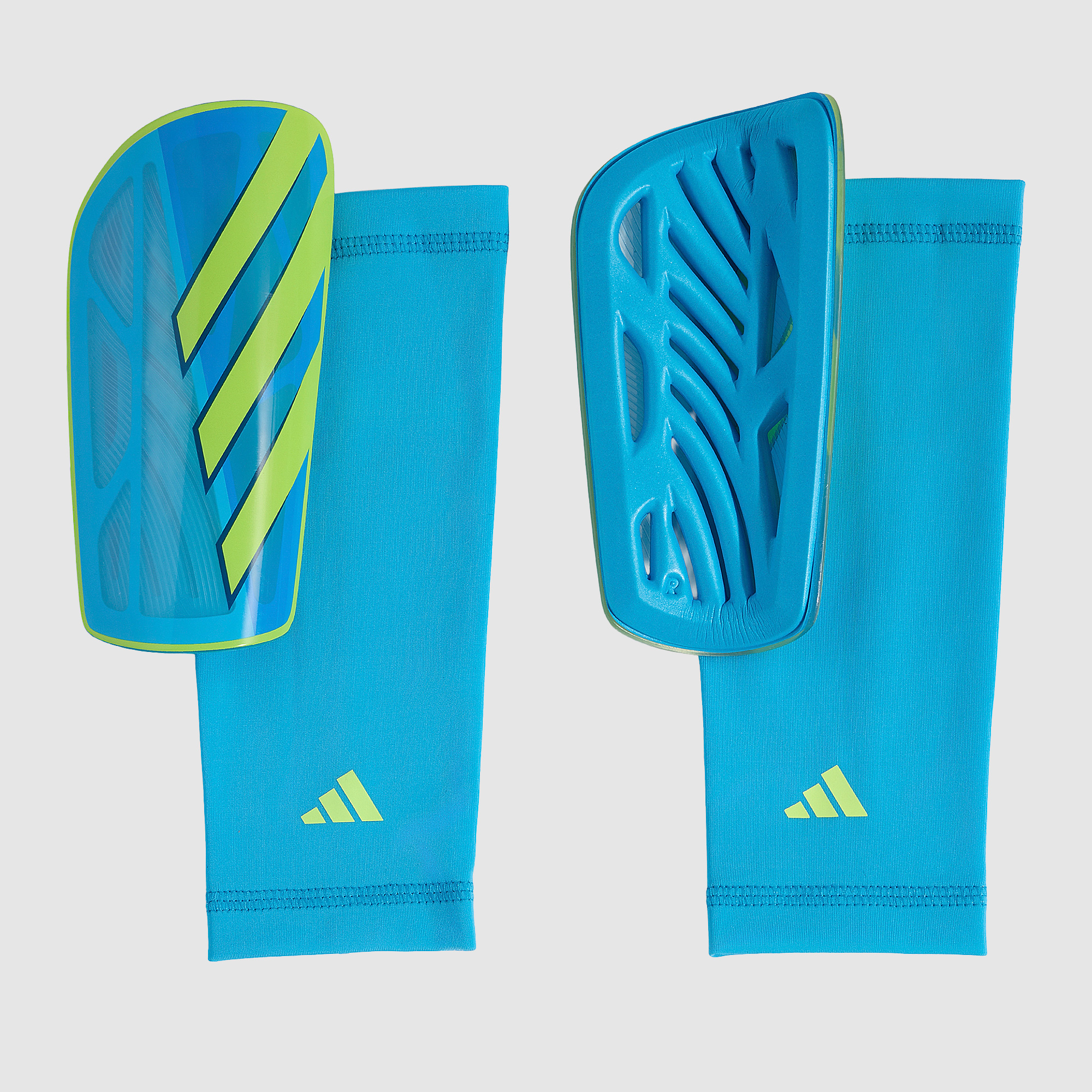Adidas Tiro League Shinpads Lucid Aquamarine Lucid Ray Solar Yellow Dusky Petrol Blue