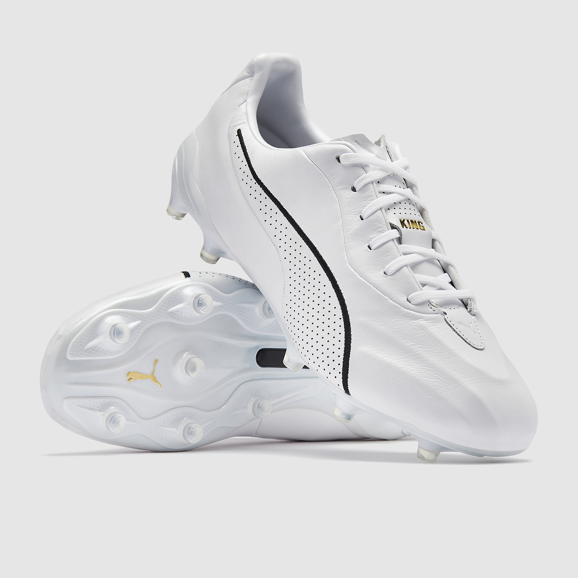 Puma King Platinum FG/AG - Weiß/Gold Metallic/Schwarz