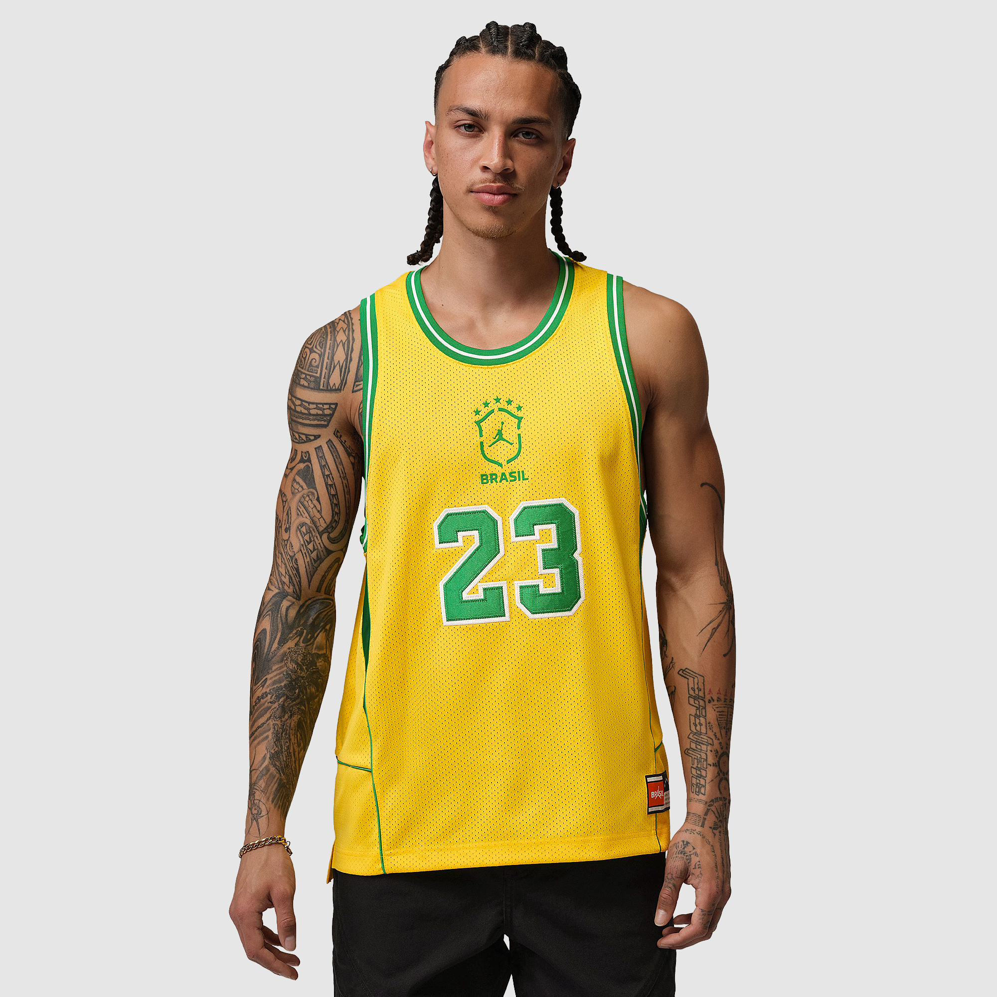 Jordan X Brazil 2026 Essentials Mesh Jersey Varsity Maize Lucky Green Yellow