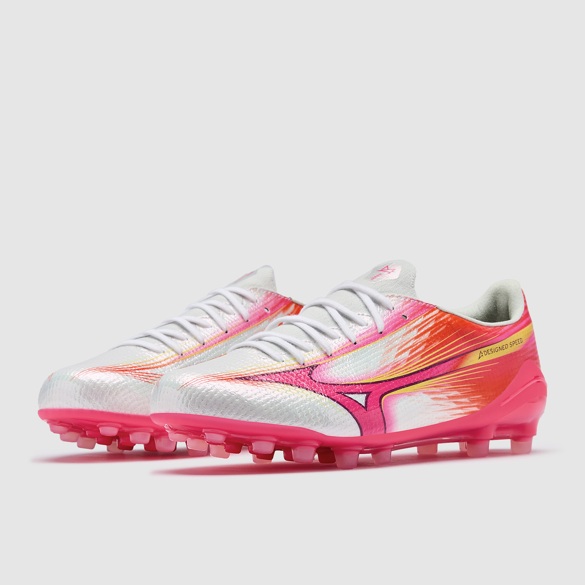 Mizuno Alpha III Made In Japan Artificial Grass - White/Fuchsia
