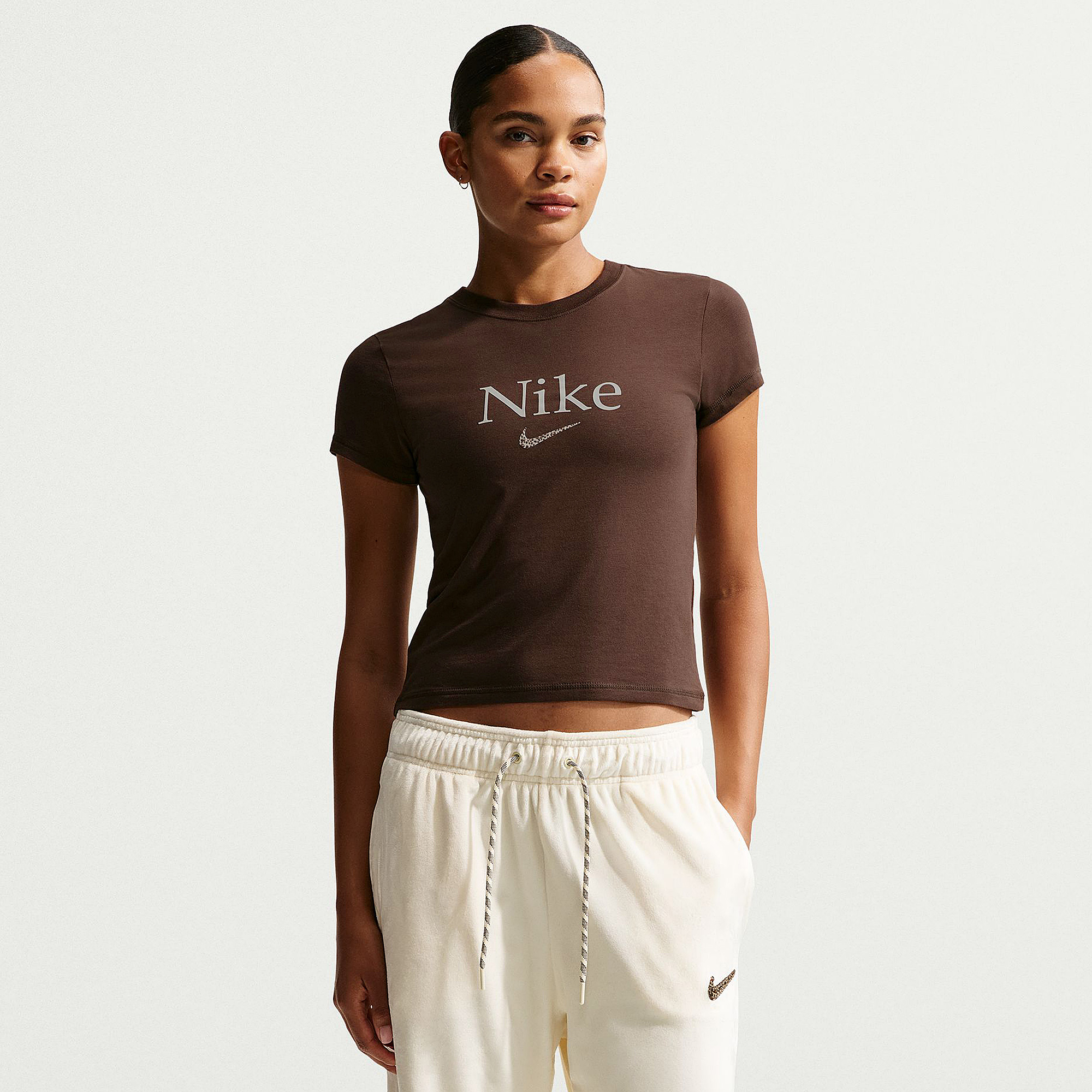 Nike Sportswear Womens Trend Cropped T Shirt Baroque Brown