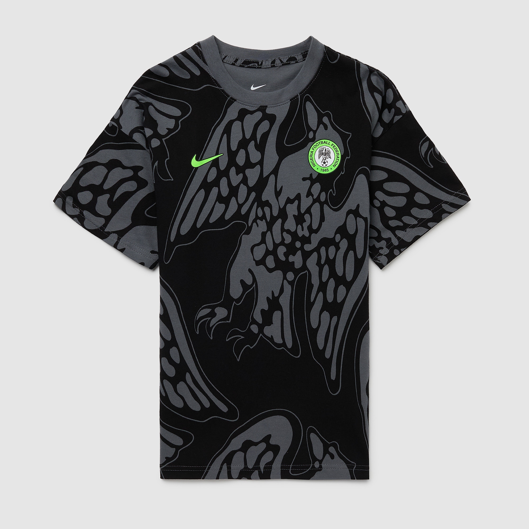 Nike Nigeria 2026 Kids Aop Shirt Grey