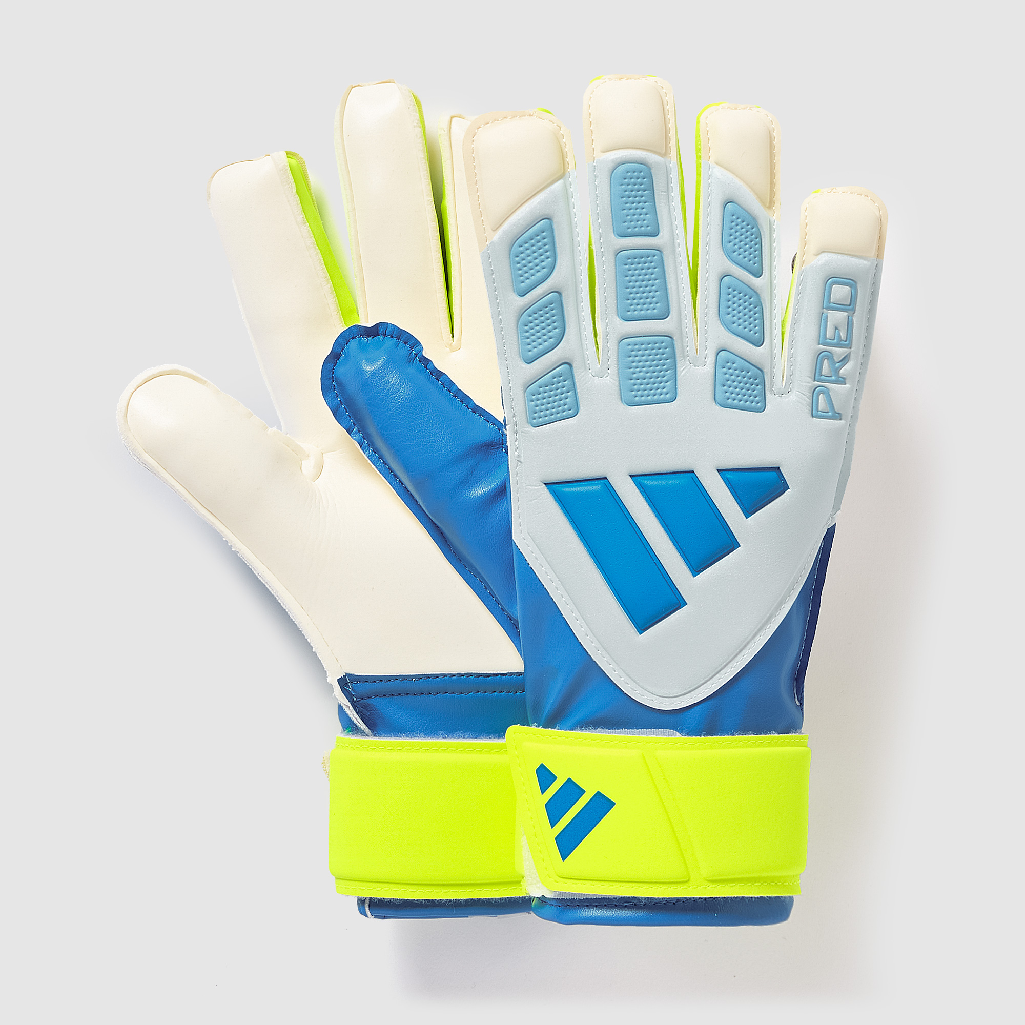 Adidas Kids Predator Training Gk Gloves Ray Crystal Sky Solar Yellow Blue  Kids Size 7