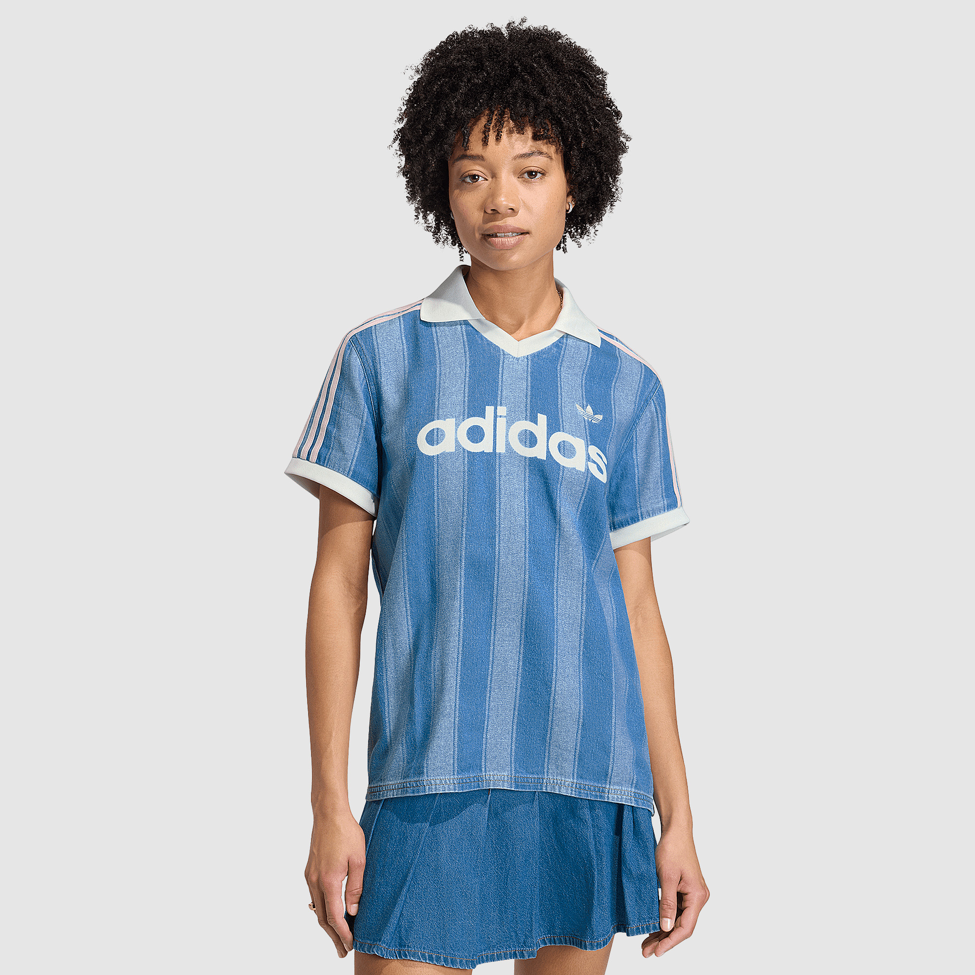 Adidas Originals Womens Denim Jersey Indigo Denim Blue