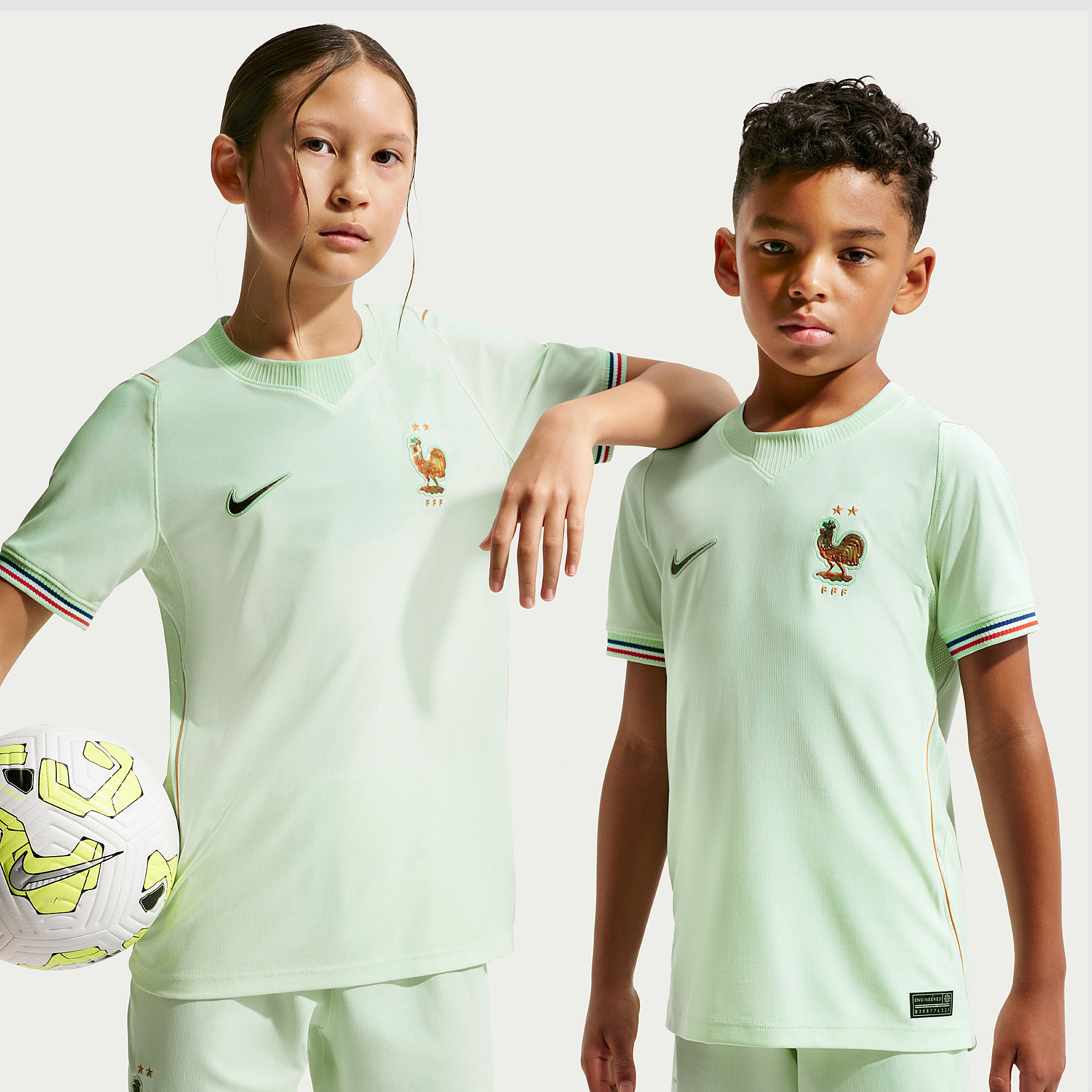 Nike France 2026 Kids Dri Fit Stadium Away Shirt Igloo Monarch Monarch White
