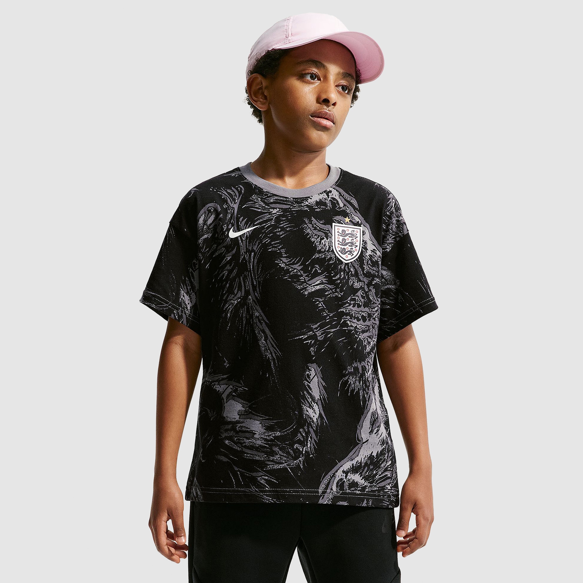 Nike England 2026 Kids Aop Shirt Grey