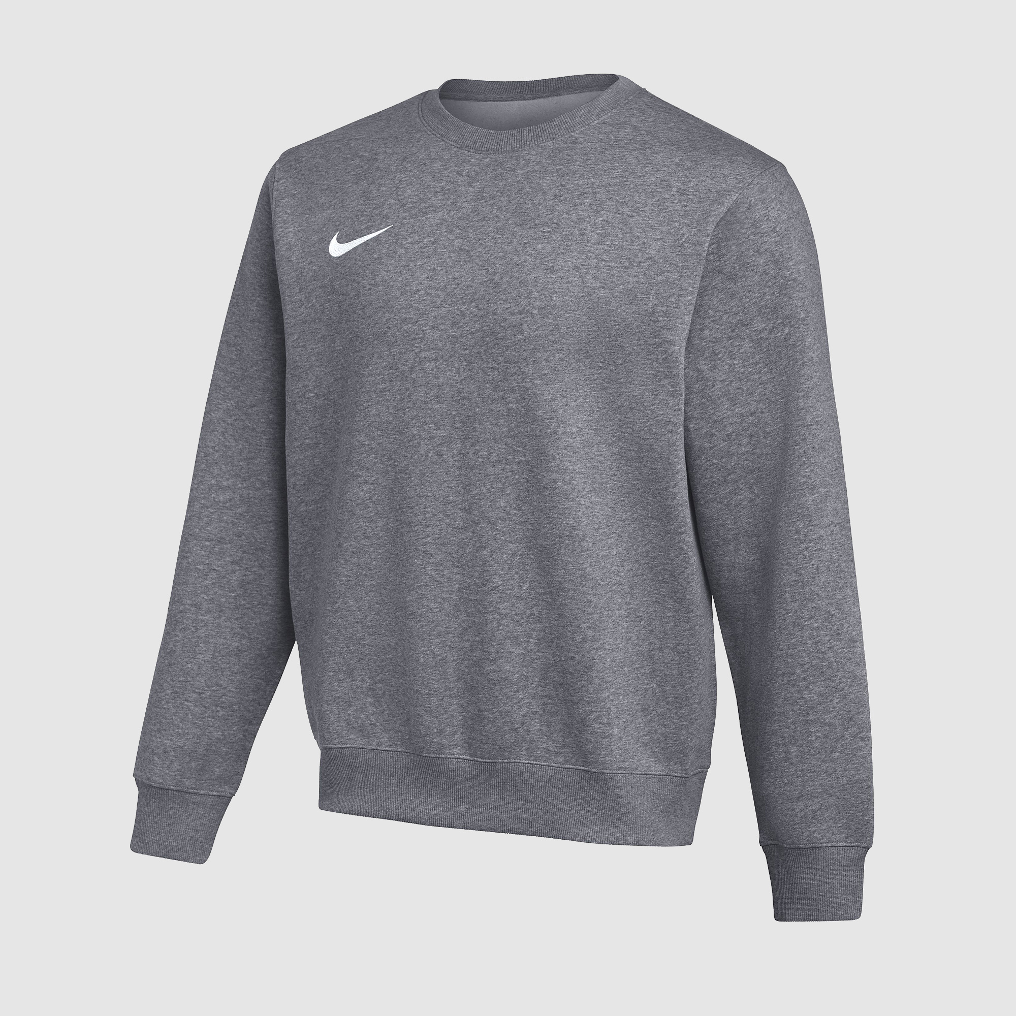 Nike Park 26 Crew Fleece Sweatshirt Charcoal Heather White Grey