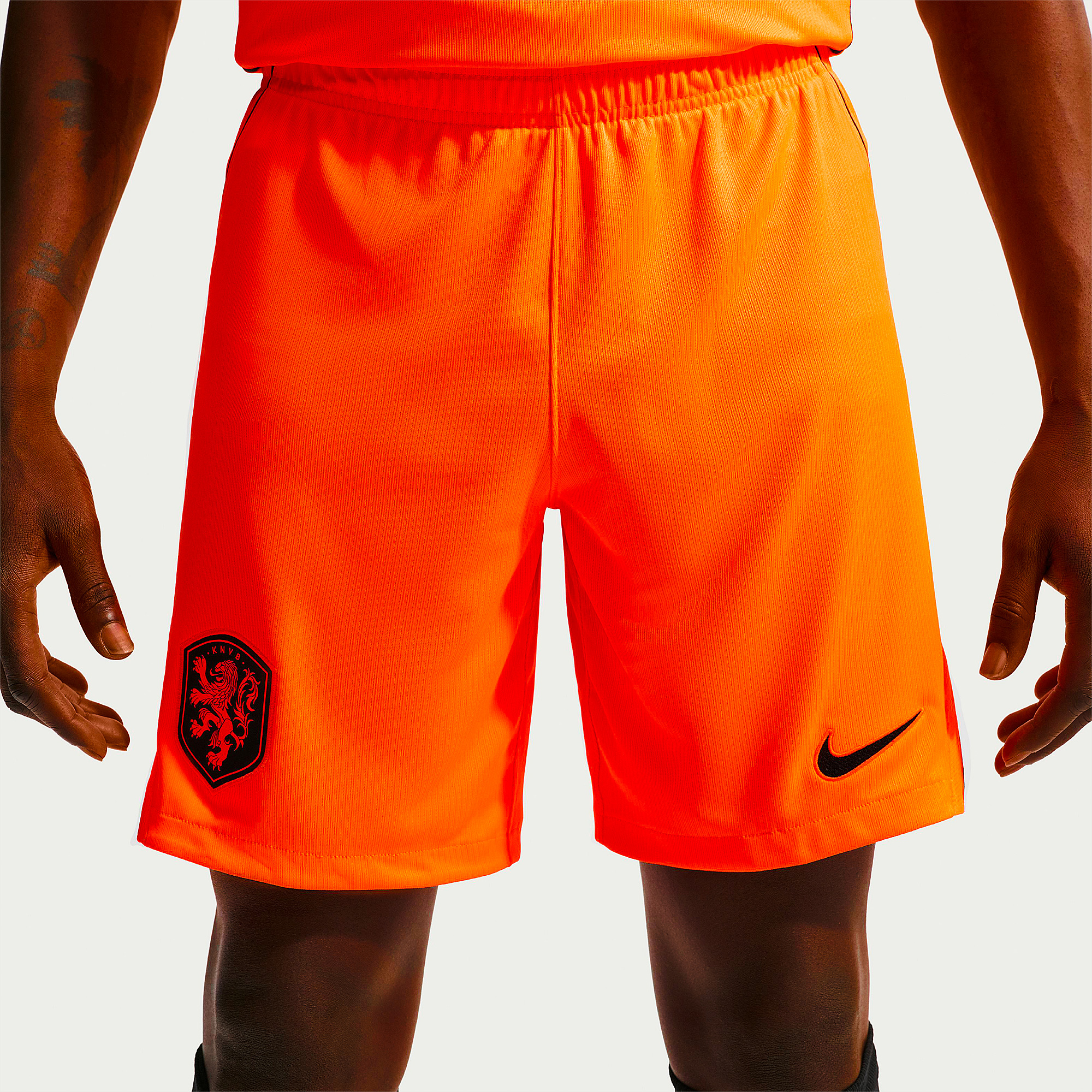 Nike Netherlands 2026 Dri Fit Stadium Away Shorts Hyper Crimson Black Orange