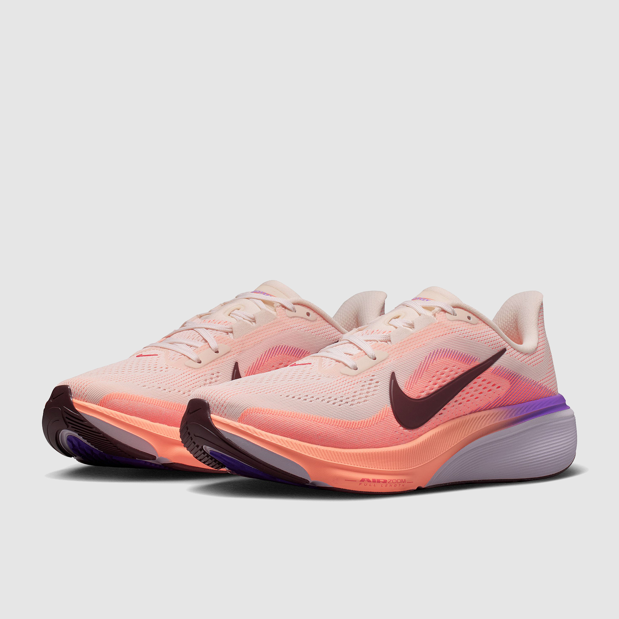 Nike Womens Air Zoom Pegasus 42 Chalk Tattoo Orange Pulse Brt Violet Bleached Lilac Lt Crimson Pink