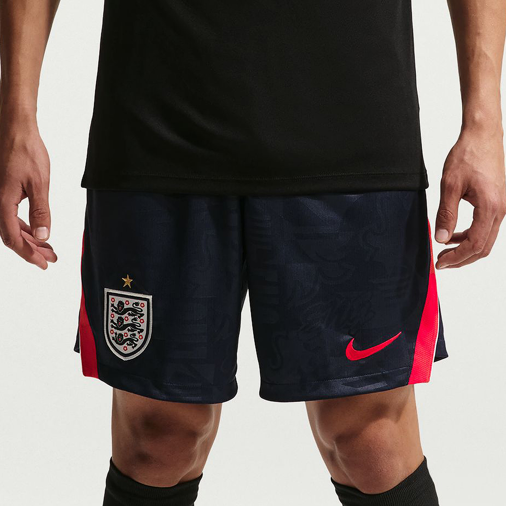 Nike England 2026 Dri Fit Stadium Away Shorts Obsidian Speed Red White Speed Red Blue