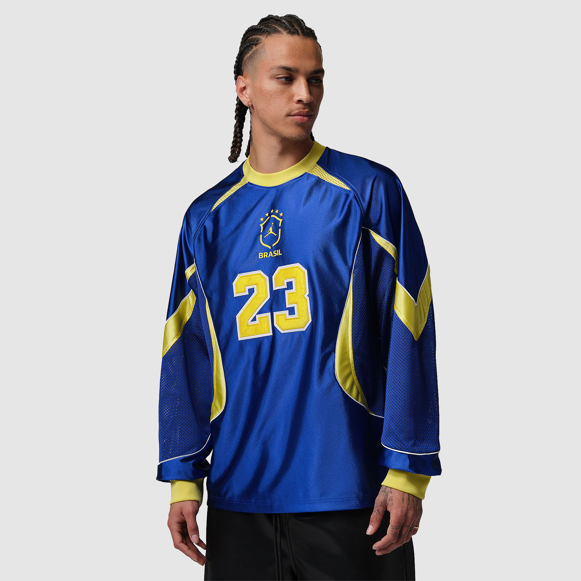 Jordan X Brazil 2026 Goalkeeper Top Old Royal Yellow Pulse Blue