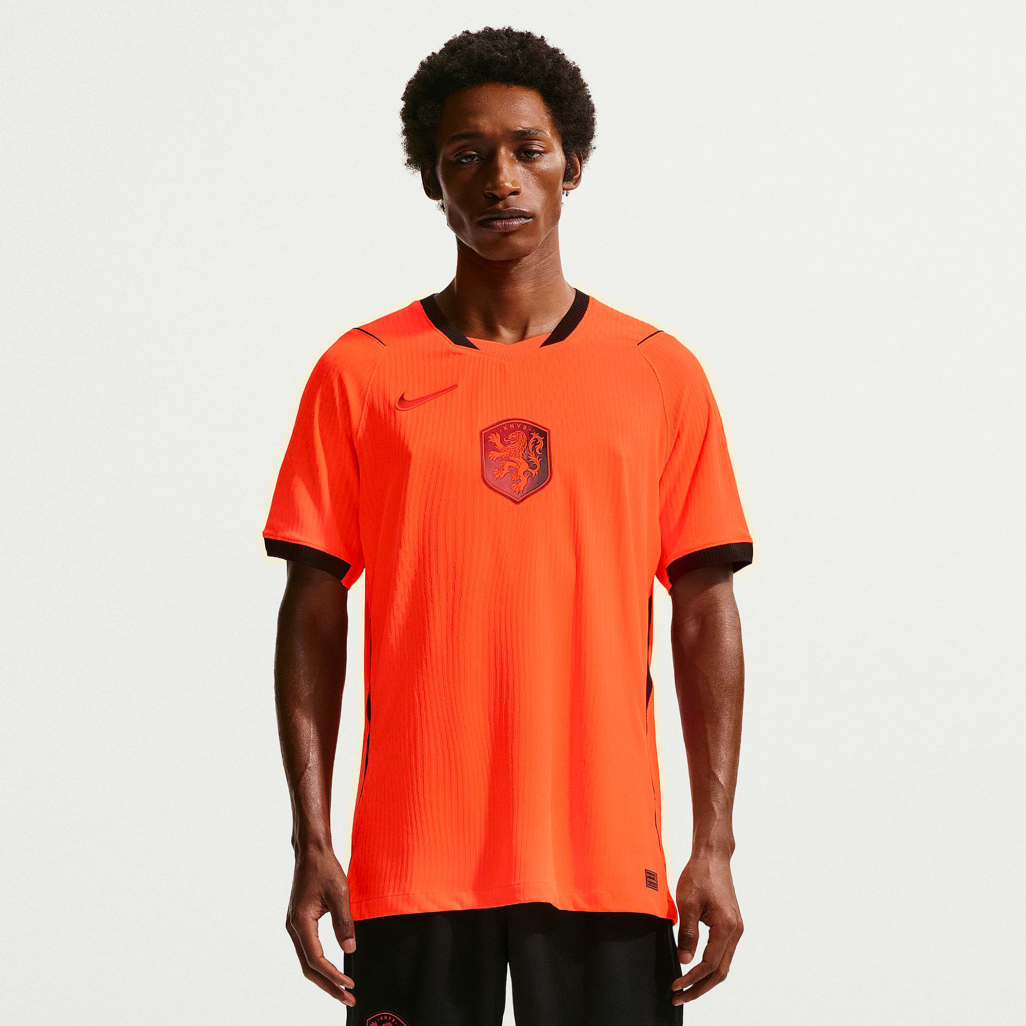 Nike Netherlands 2026 Dri Fit Adv Match Home Shirt Hyper Crimson Black Orange
