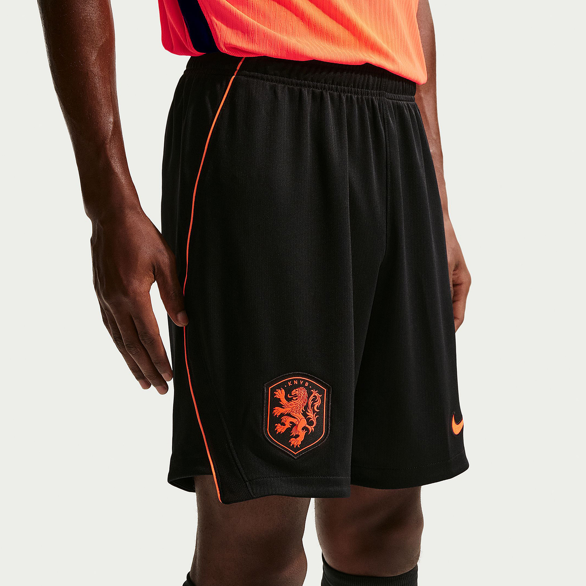 Nike Netherlands 2026 Dri Fit Stadium Home Shorts Hyper Crimson Black