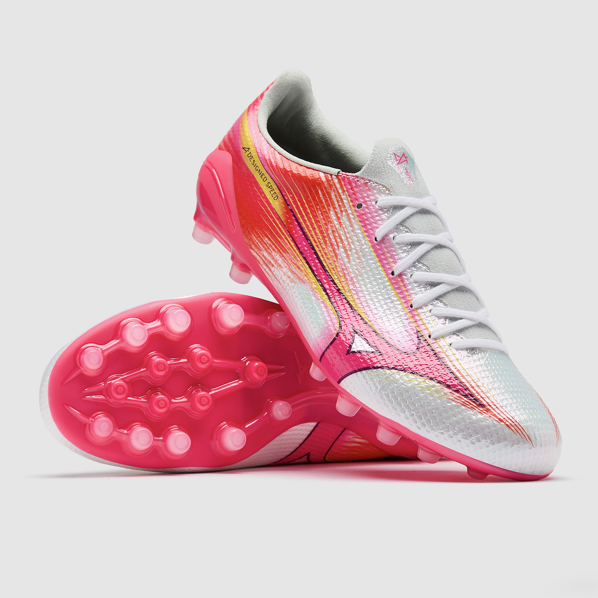 Mizuno Alpha III Made In Japan Artificial Grass - White/Fuchsia