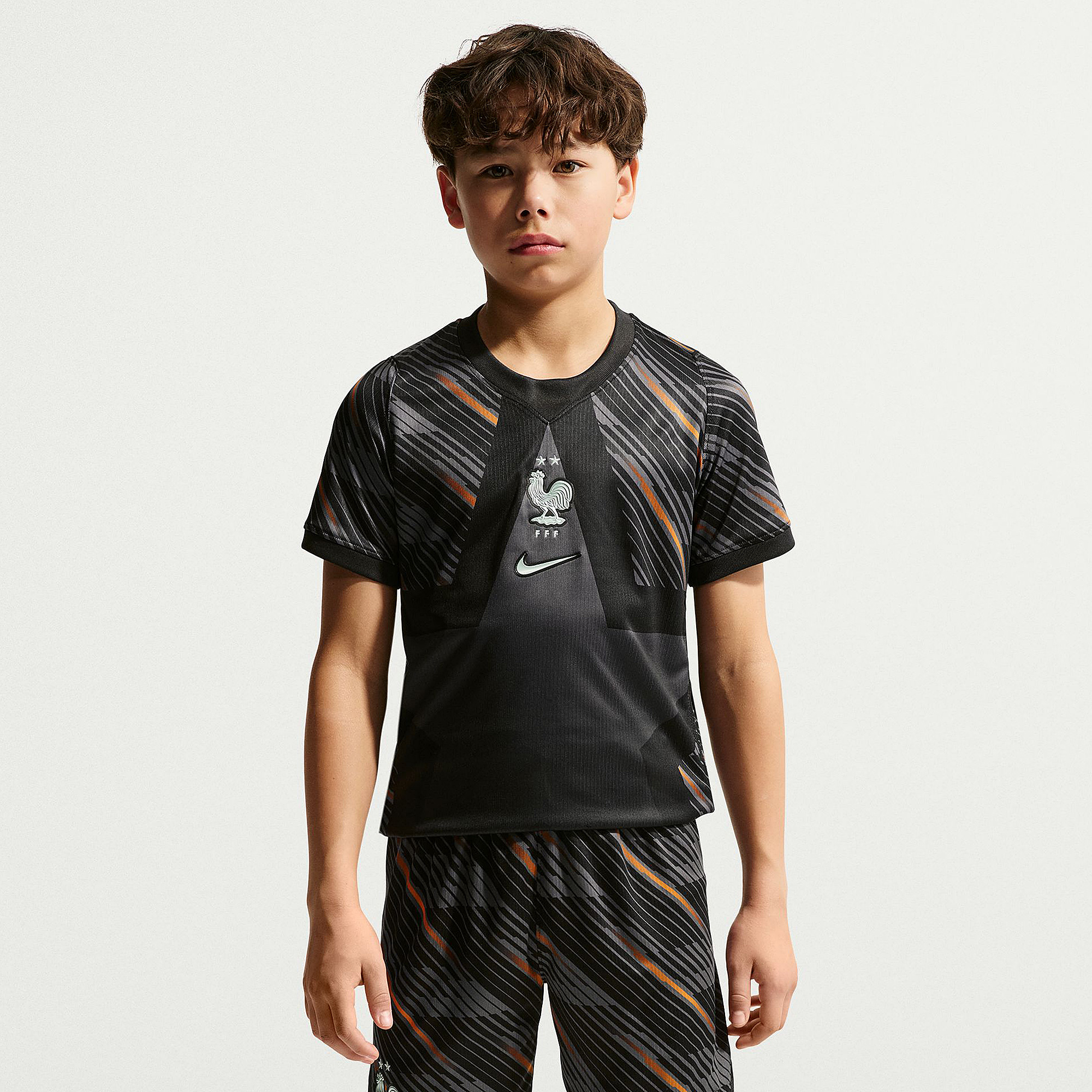 Nike France 2026 Kids Dri Fit Stadium Goalkeeping Shirt Medium Ash Monarch Igloo Black