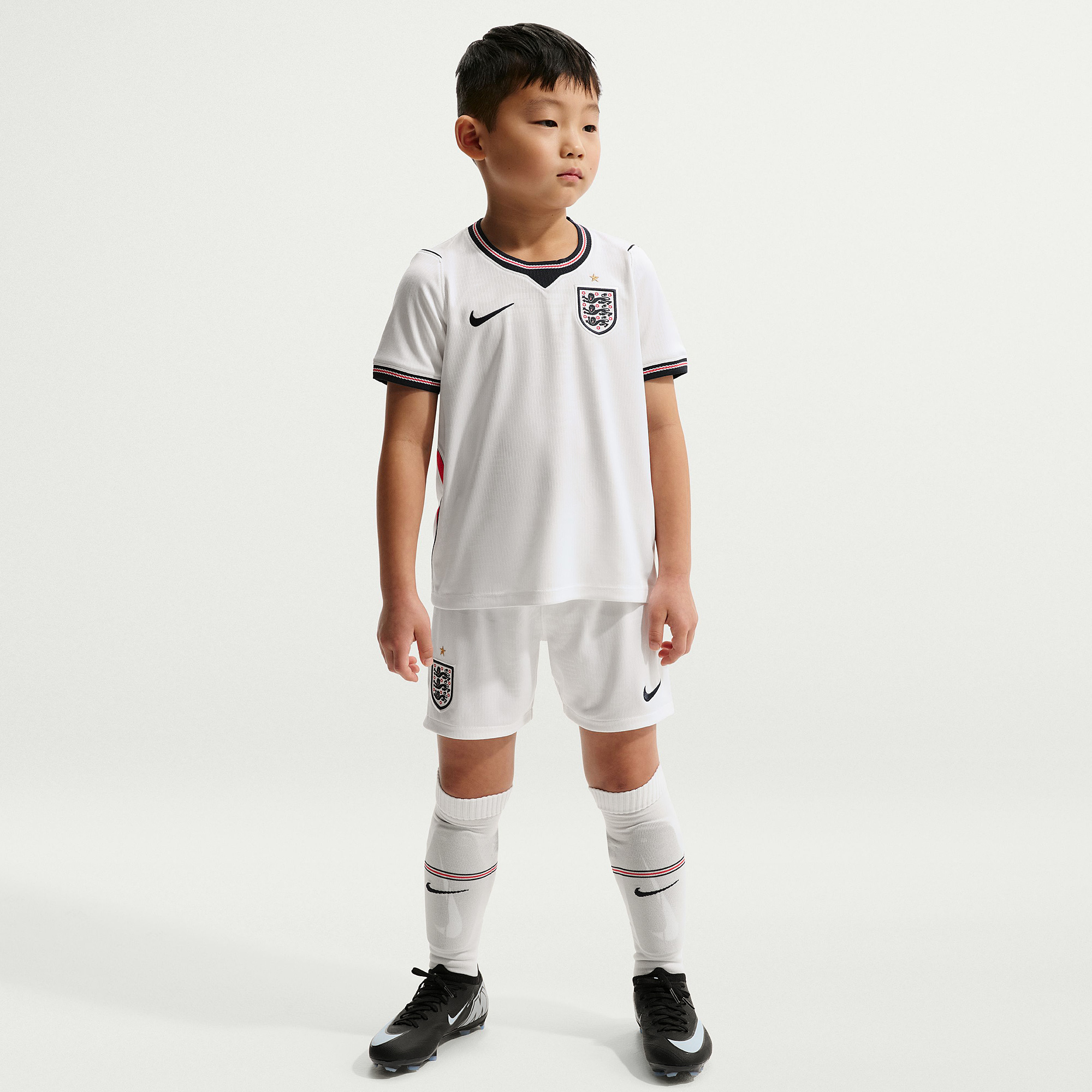 Nike England 2026 Little Kids Dri Fit Stadium Home Kit Speed Red Obsidian White