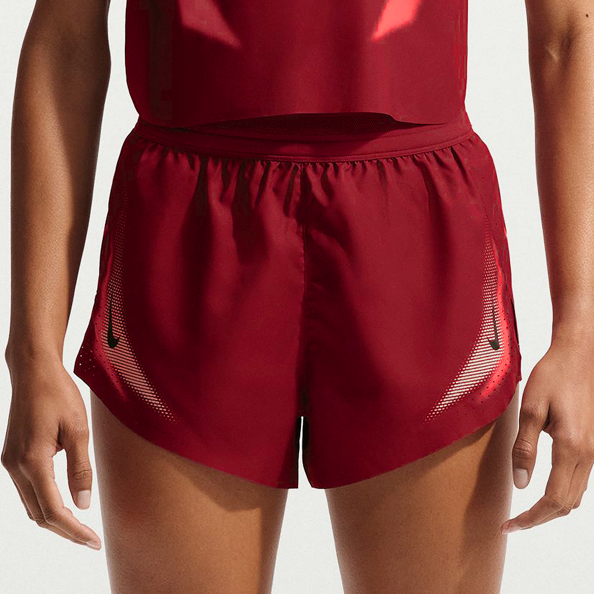 Nike Womens Dri Fit Adv Aeroswift 3 Inch Short Team Black Red