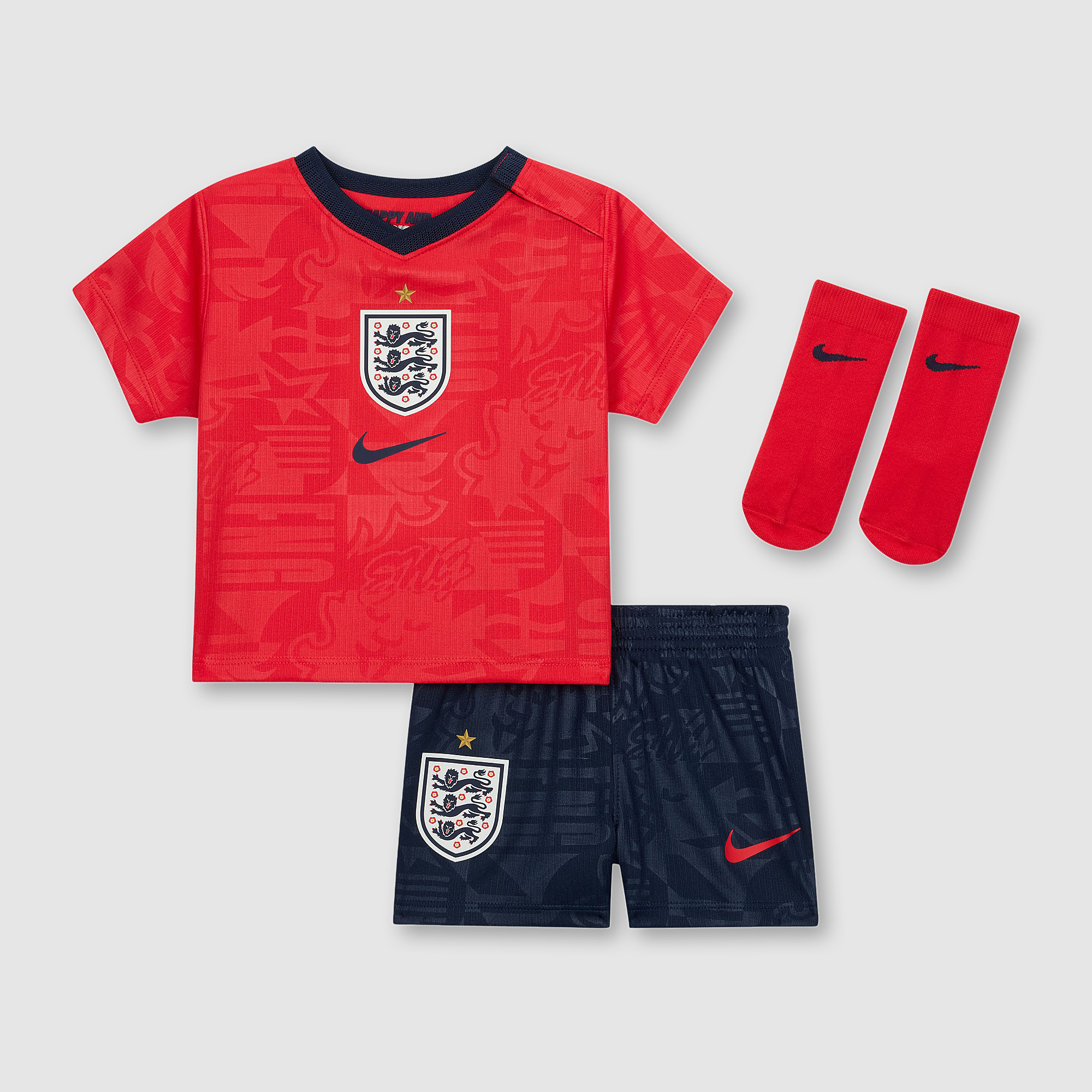 Nike England 2026 Infants Dri Fit Stadium Away Kit Speed Obsidian White Red
