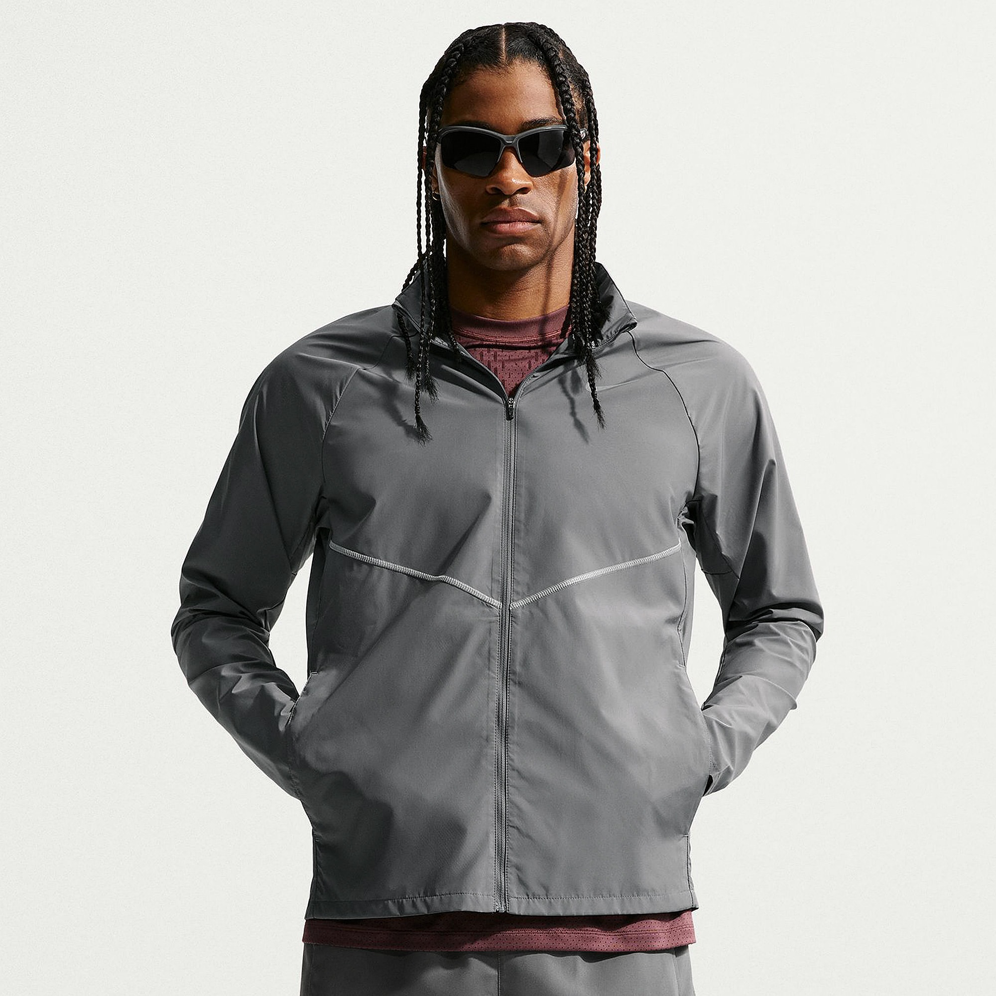 Nike Miler Uv Repel Jacket Smoke Smoke Reflective Silv Grey