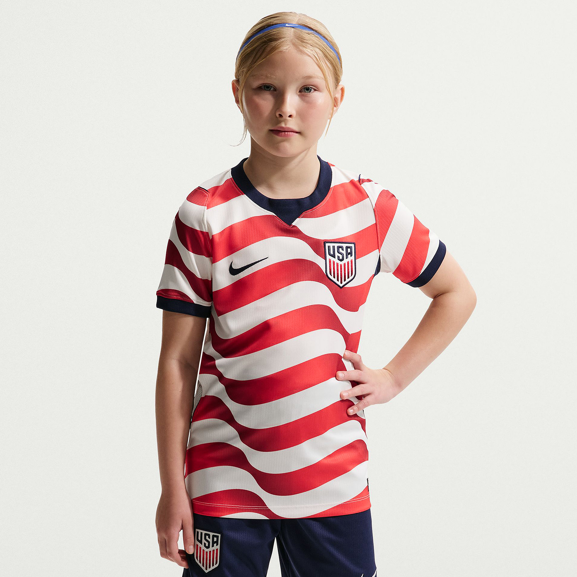 Nike Usa 2026 Kids Dri Fit Stadium Home Shirt Sail Midnight Navy Midnight Navy Blue