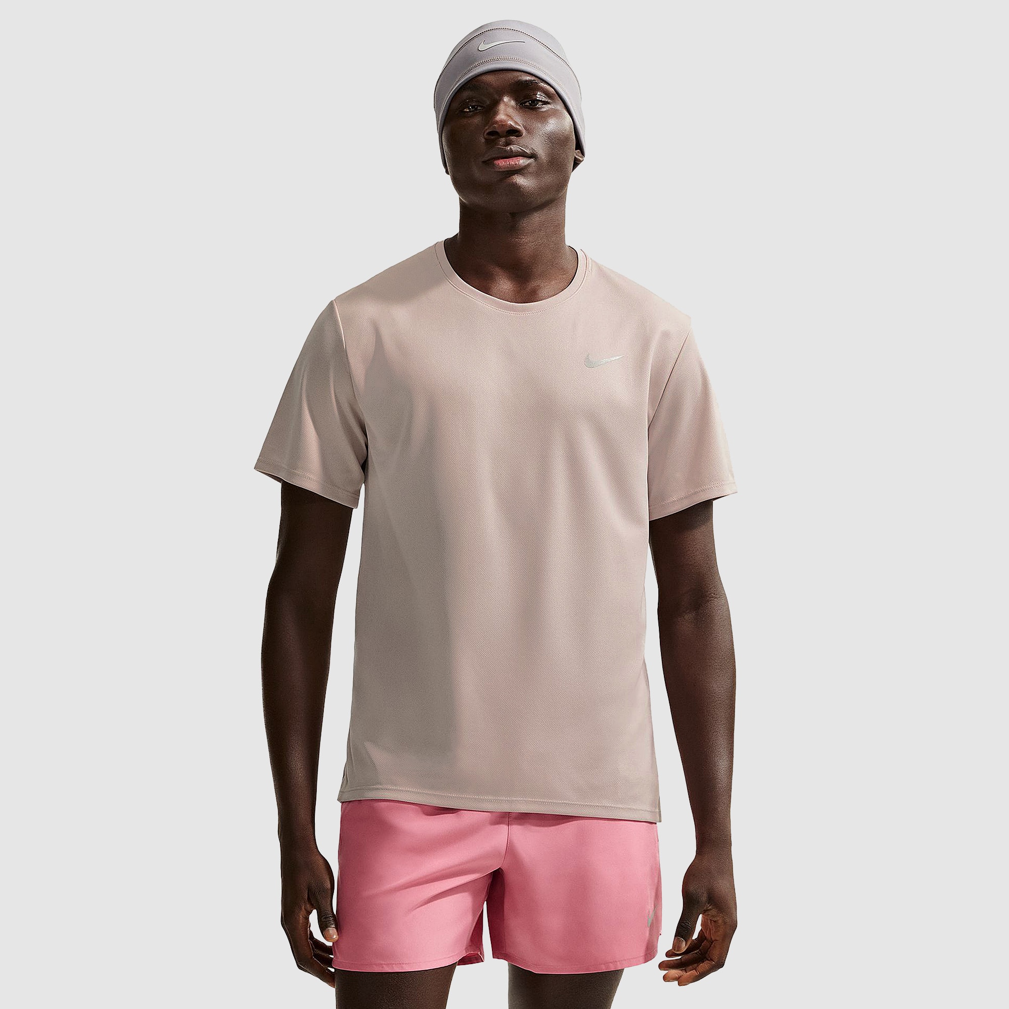 Nike Dri Fit Miler Uv T Shirt Moon Particle Reflective Silv Brown