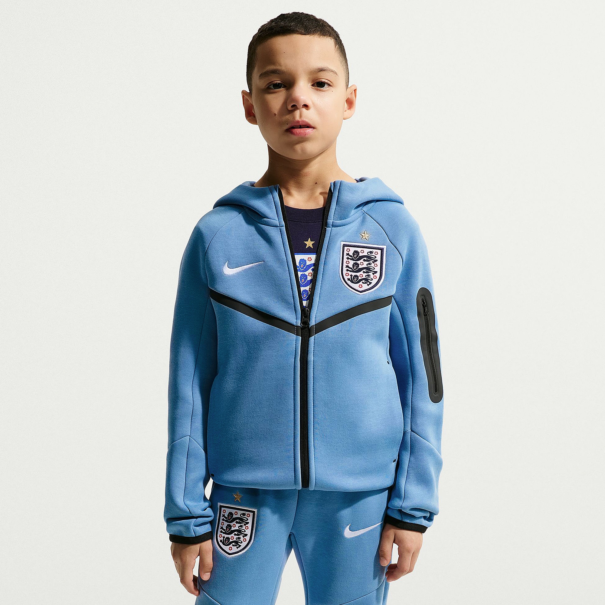 Nike England 2026 Kids Tech Fleece Hoodie Blue