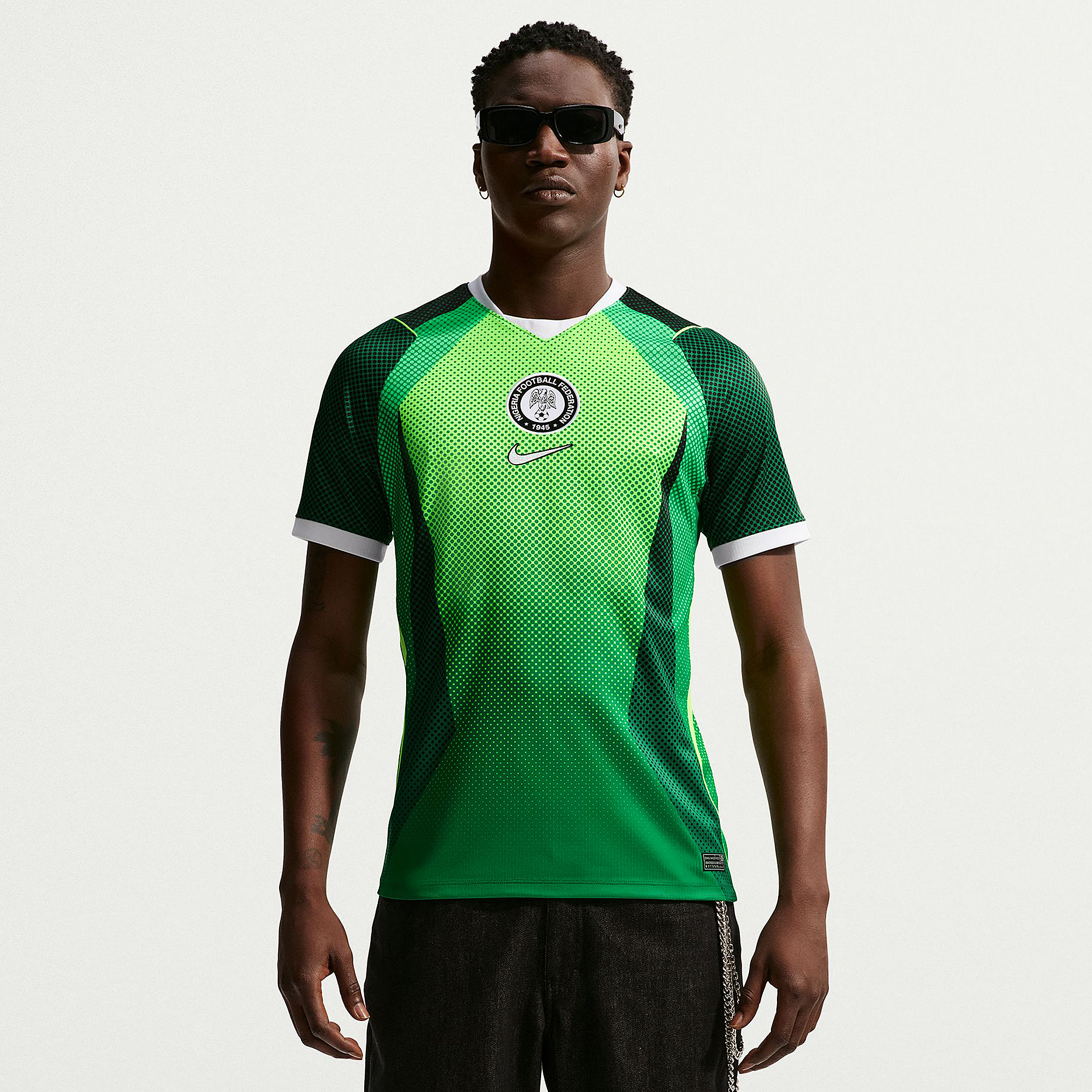 Nike Nigeria 2026 Dri Fit Stadium Home Shirt Pine Electric White Green