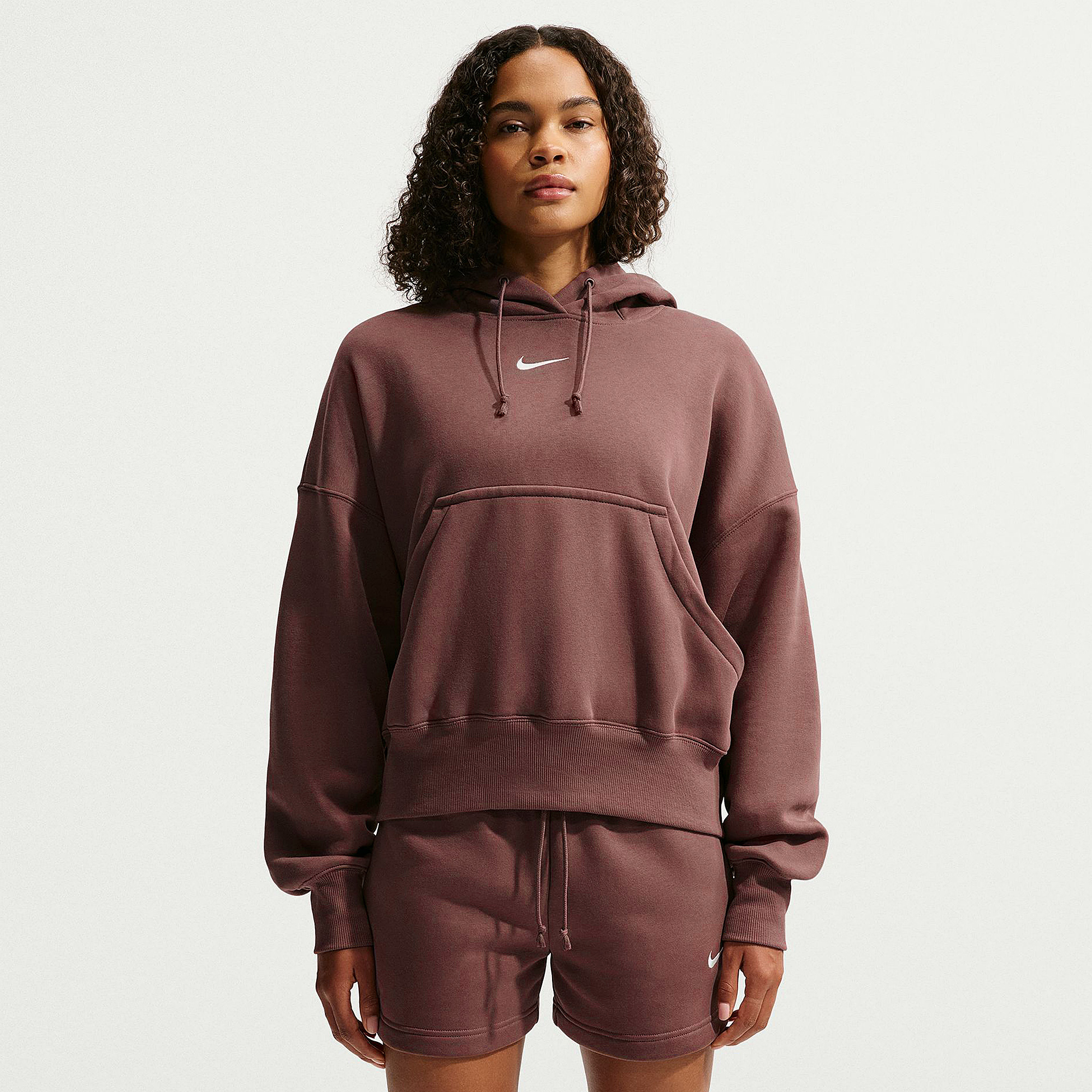 Nike Sportswear Womens Phoenix Fleece Over Oversized Pullover Hoodie Purple